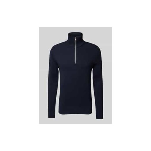 Sweter z dzianiny z kołnierzem model ‘PERFECT’ ze sklepu Peek&Cloppenburg  w kategorii Swetry męskie - zdjęcie 177838188