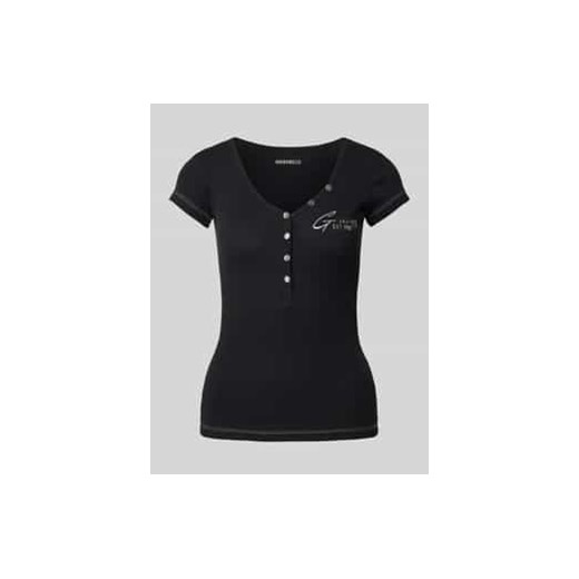 T-shirt z nadrukiem z logo model ‘HENLEY’ ze sklepu Peek&Cloppenburg  w kategorii Bluzki damskie - zdjęcie 177838457