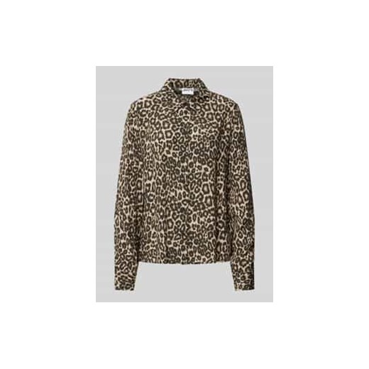 Bluzka koszulowa o kroju regular fit z wiskozy z nadrukiem z motywem ze sklepu Peek&Cloppenburg  w kategorii Koszule damskie - zdjęcie 177838628
