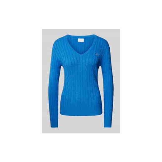 Sweter z dzianiny z prążkowanymi wykończeniami ze sklepu Peek&Cloppenburg  w kategorii Swetry damskie - zdjęcie 177838849