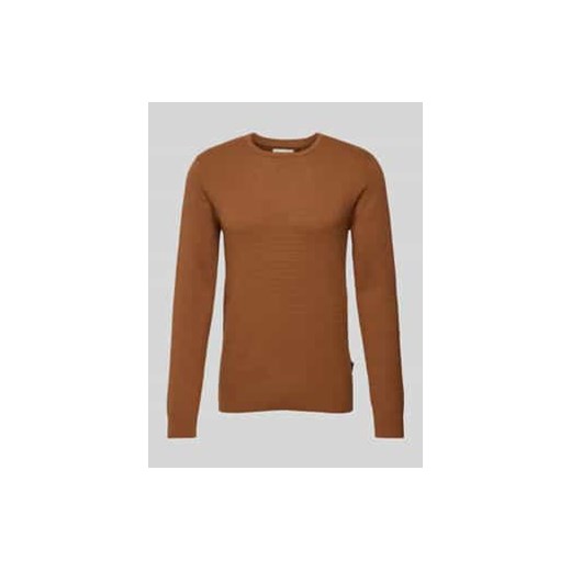 Sweter z dzianiny z fakturowanym wzorem ze sklepu Peek&Cloppenburg  w kategorii Swetry męskie - zdjęcie 177839018