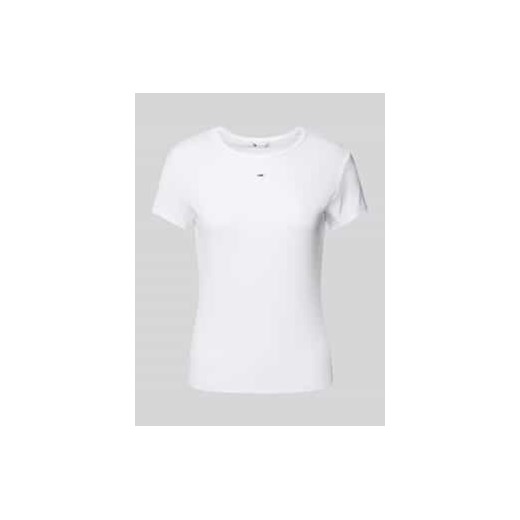T-shirt o kroju slim fit z wyhaftowanym logo ze sklepu Peek&Cloppenburg  w kategorii Bluzki damskie - zdjęcie 177839055