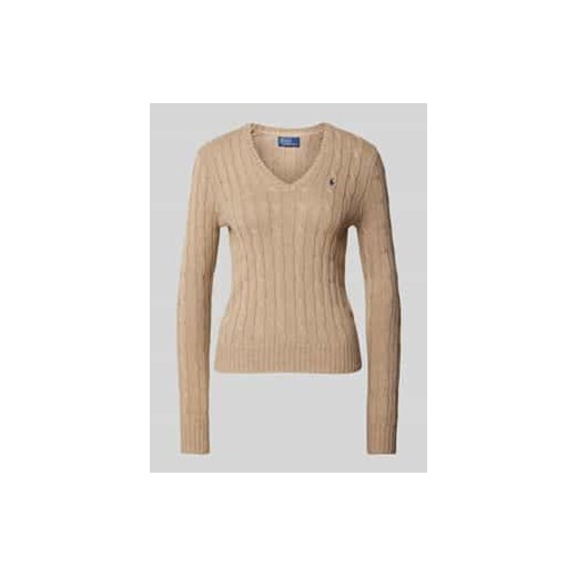 Sweter z dzianiny ze ściegiem warkoczowym model ‘KIMBERLY’ ze sklepu Peek&Cloppenburg  w kategorii Swetry damskie - zdjęcie 177839098