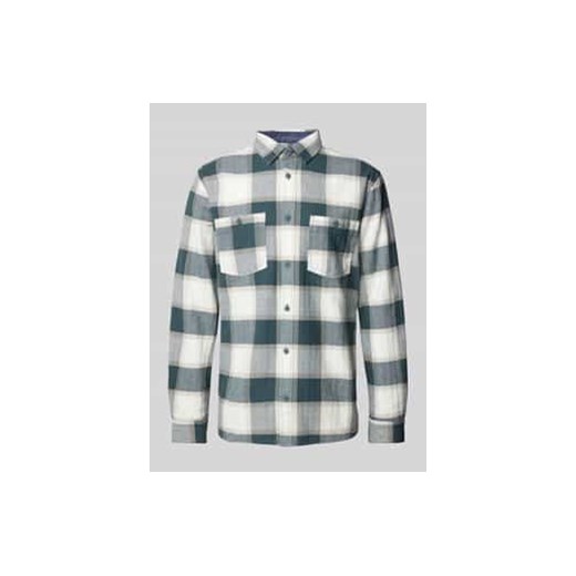 Koszula flanelowa o kroju regular fit z czystej bawełny ze wzorem w kratkę ze sklepu Peek&Cloppenburg  w kategorii Koszule męskie - zdjęcie 177839468