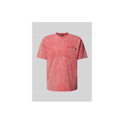 T-shirt z prążkowanym okrągłym dekoltem ze sklepu Peek&Cloppenburg  w kategorii T-shirty męskie - zdjęcie 177839779