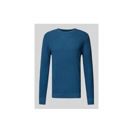 Sweter z dzianiny o kroju regular fit z prążkowanym,okrągłym dekoltem ze sklepu Peek&Cloppenburg  w kategorii Swetry męskie - zdjęcie 177839898
