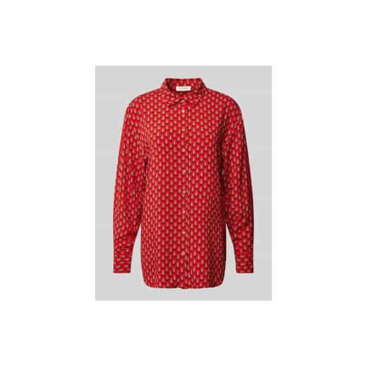 Bluzka koszulowa o kroju slim fit z mankietami ze sklepu Peek&Cloppenburg  w kategorii Koszule damskie - zdjęcie 177840117