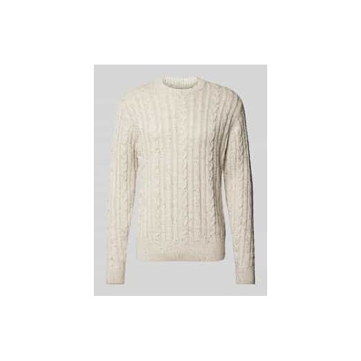 Sweter z dzianiny z prążkowanymi wykończeniami model ‘Karl’ ze sklepu Peek&Cloppenburg  w kategorii Swetry męskie - zdjęcie 177840465