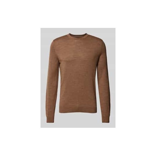 Sweter z dzianiny z okrągłym dekoltem ze sklepu Peek&Cloppenburg  w kategorii Swetry męskie - zdjęcie 177840515