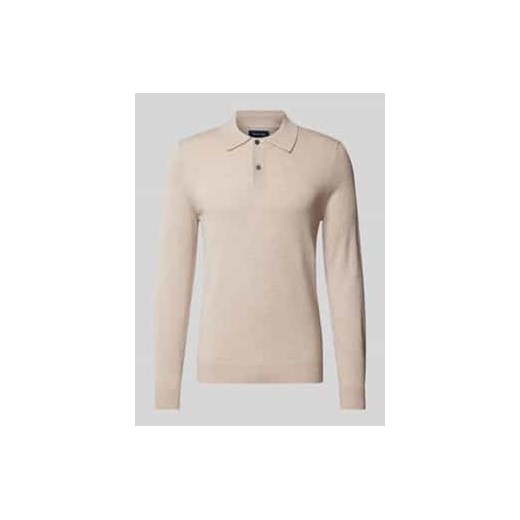 Sweter z dzianiny o kroju slim fit z kołnierzykiem polo ze sklepu Peek&Cloppenburg  w kategorii Swetry męskie - zdjęcie 177840576