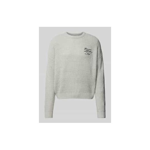 Sweter z dzianiny z wyhaftowanym logo ze sklepu Peek&Cloppenburg  w kategorii Swetry męskie - zdjęcie 177840709
