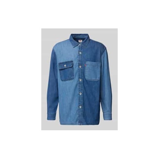 Koszula jeansowa o kroju regular fit z kieszeniami na piersi ze sklepu Peek&Cloppenburg  w kategorii Koszule męskie - zdjęcie 177840865