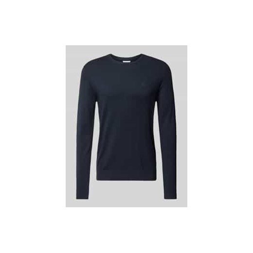 Sweter z dzianiny z prążkowanymi wykończeniami ze sklepu Peek&Cloppenburg  w kategorii Swetry męskie - zdjęcie 177841268