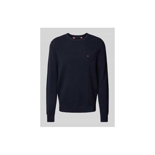 Sweter z dzianiny z wyhaftowanym logo ze sklepu Peek&Cloppenburg  w kategorii Swetry męskie - zdjęcie 177841276