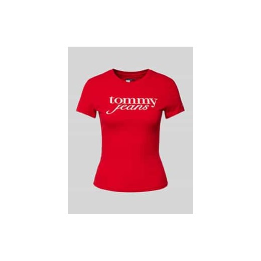 T-shirt o kroju slim fit z czystej bawełny z nadrukiem z logo ze sklepu Peek&Cloppenburg  w kategorii Bluzki damskie - zdjęcie 177841319