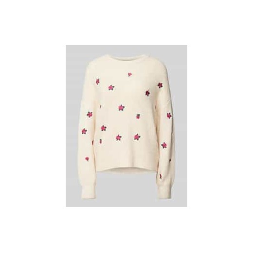 Sweter z dzianiny z okrągłym dekoltem model ‘FLEUR’ ze sklepu Peek&Cloppenburg  w kategorii Swetry damskie - zdjęcie 177842077