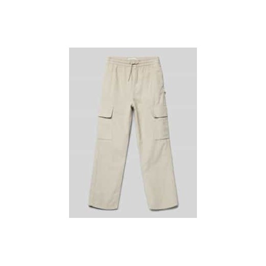 Spodnie o kroju straight fit z naszywką z logo model ‘CORDUROY’ ze sklepu Peek&Cloppenburg  w kategorii Spodnie chłopięce - zdjęcie 177842758