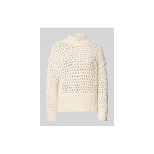 Sweter z dzianiny o kroju regular fit z ażurowym wzorem model ‘BILLIE’ ze sklepu Peek&Cloppenburg  w kategorii Swetry damskie - zdjęcie 177842838