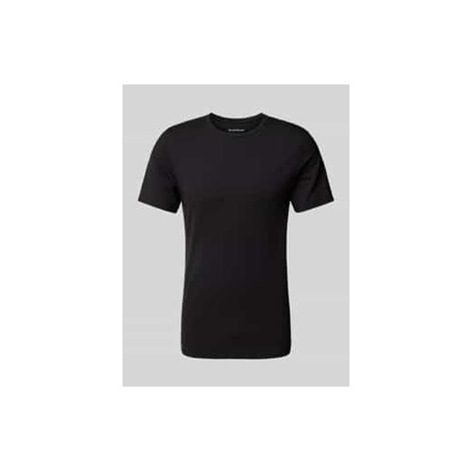 T-shirt z prążkowanym okrągłym dekoltem ze sklepu Peek&Cloppenburg  w kategorii Podkoszulki męskie - zdjęcie 177843146