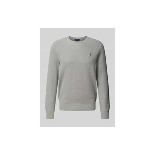 Sweter z dzianiny z wyhaftowanym logo ze sklepu Peek&Cloppenburg  w kategorii Swetry męskie - zdjęcie 177843249