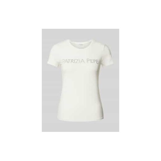 T-shirt z obszyciem kamieniami stras z logo ze sklepu Peek&Cloppenburg  w kategorii Bluzki damskie - zdjęcie 177843559