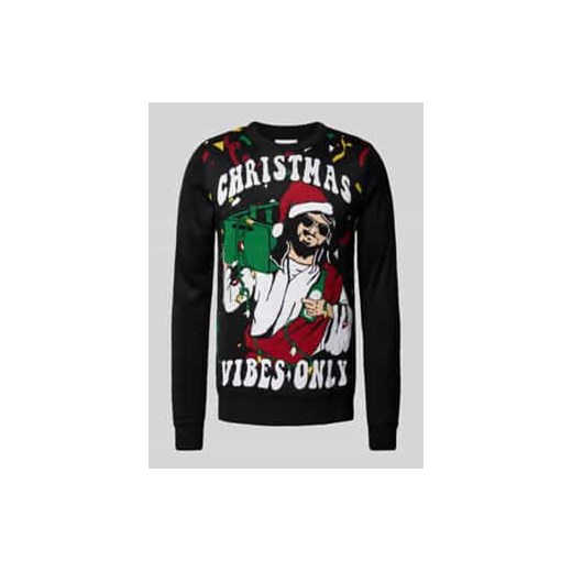 Sweter z dzianiny z wyhaftowanym motywem ze sklepu Peek&Cloppenburg  w kategorii Swetry męskie - zdjęcie 177843916