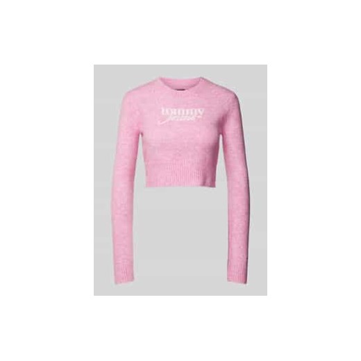 Sweter z dzianiny krótki z nadrukiem z logo ze sklepu Peek&Cloppenburg  w kategorii Swetry damskie - zdjęcie 177844497