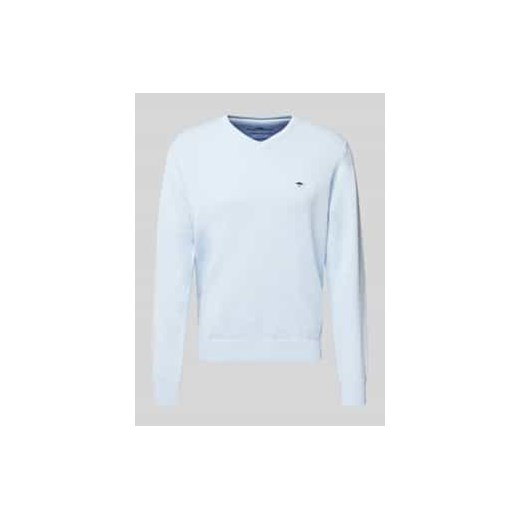 Sweter z dzianiny z wyhaftowanym logo ze sklepu Peek&Cloppenburg  w kategorii Swetry męskie - zdjęcie 177844608