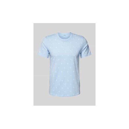 T-shirt z prążkowanym okrągłym dekoltem ze sklepu Peek&Cloppenburg  w kategorii T-shirty męskie - zdjęcie 177845568