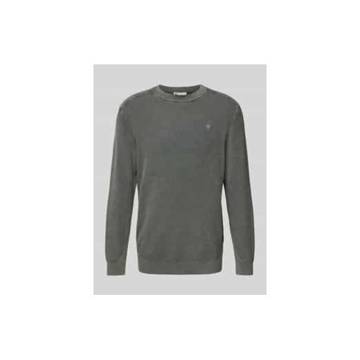 Sweter z dzianiny z wyhaftowanym logo ze sklepu Peek&Cloppenburg  w kategorii Swetry męskie - zdjęcie 177845659