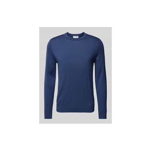 Sweter z dzianiny z prążkowanymi wykończeniami model ‘TRAY’ ze sklepu Peek&Cloppenburg  w kategorii Swetry męskie - zdjęcie 177845858