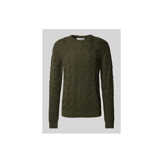Sweter z dzianiny z fakturowanym wzorem model ‘CALLIS’ ze sklepu Peek&Cloppenburg  w kategorii Swetry męskie - zdjęcie 177846018