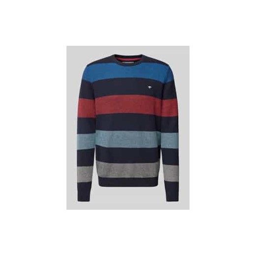 Sweter z dzianiny z wyhaftowanym logo ze sklepu Peek&Cloppenburg  w kategorii Swetry męskie - zdjęcie 177846189