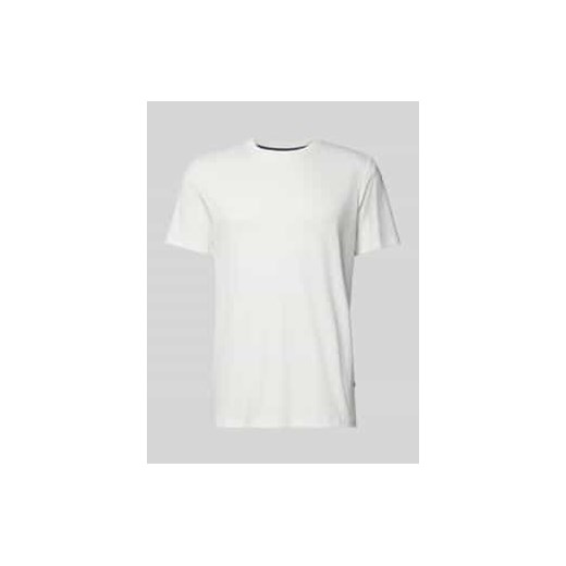 T-shirt z prążkowanym okrągłym dekoltem ze sklepu Peek&Cloppenburg  w kategorii T-shirty męskie - zdjęcie 177846359
