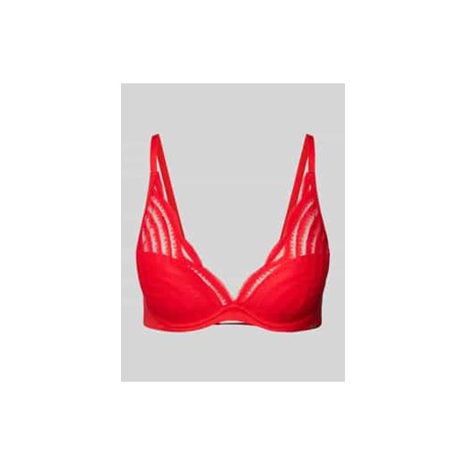 Biustonosz trójkątny z obszyciem koronką model ‘UNDERWIRE’ ze sklepu Peek&Cloppenburg  w kategorii Biustonosze - zdjęcie 177846398