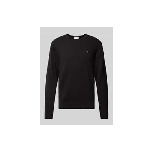 Sweter z dzianiny z wyhaftowanym logo ze sklepu Peek&Cloppenburg  w kategorii Swetry męskie - zdjęcie 177846718