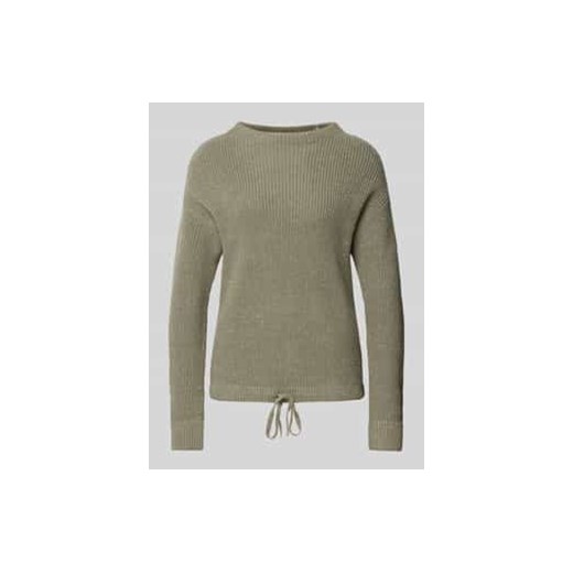 Sweter z dzianiny z prążkowanymi wykończeniami ze sklepu Peek&Cloppenburg  w kategorii Swetry damskie - zdjęcie 177847219
