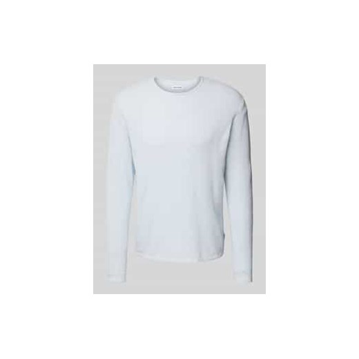 Sweter z dzianiny z prążkowanymi wykończeniami model ‘GEORGE’ ze sklepu Peek&Cloppenburg  w kategorii Swetry męskie - zdjęcie 177847248