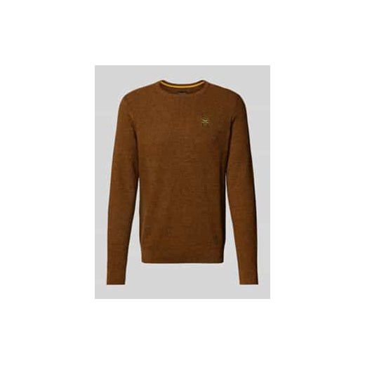Sweter z dzianiny z naszywką z logo ze sklepu Peek&Cloppenburg  w kategorii Swetry męskie - zdjęcie 177847636