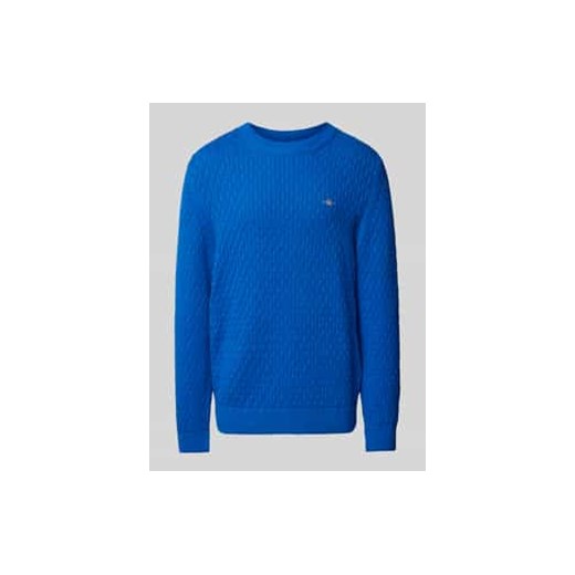 Sweter z dzianiny z wyhaftowanym logo ze sklepu Peek&Cloppenburg  w kategorii Swetry męskie - zdjęcie 177847788