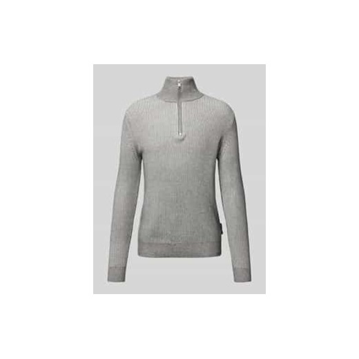 Bluza o kroju regular fit z dwukolorowym efektem prążkowania ze sklepu Peek&Cloppenburg  w kategorii Swetry męskie - zdjęcie 177848068