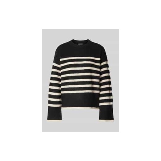 Sweter z dzianiny o kroju relaxed fit z dodatkiem wełny model ‘LINE’ ze sklepu Peek&Cloppenburg  w kategorii Swetry damskie - zdjęcie 177848186