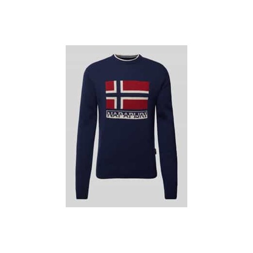 Sweter z dzianiny z nadrukiem z logo model ‘SILVRETTA’ ze sklepu Peek&Cloppenburg  w kategorii Swetry męskie - zdjęcie 177848686