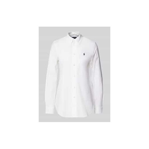 Bluzka koszulowa o kroju slim fit z wyhaftowanym logo ze sklepu Peek&Cloppenburg  w kategorii Koszule damskie - zdjęcie 177848749