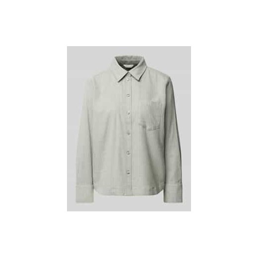 Bluzka koszulowa o kroju regular fit z czystej bawełny ze wzorem w jodełkę ze sklepu Peek&Cloppenburg  w kategorii Koszule damskie - zdjęcie 177849159