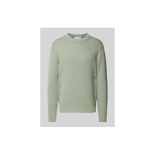 Sweter z dzianiny z prążkowanymi wykończeniami model ‘DANE’ ze sklepu Peek&Cloppenburg  w kategorii Swetry męskie - zdjęcie 177851026