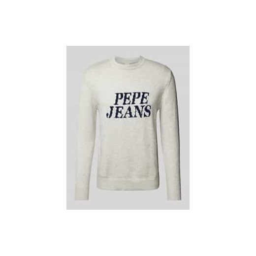 Sweter z dzianiny z wyhaftowanym logo model ‘LUKA’ ze sklepu Peek&Cloppenburg  w kategorii Swetry męskie - zdjęcie 177851028
