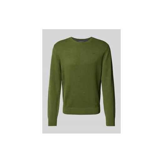 Sweter z dzianiny o kroju regular fit z czystej bawełny z wyhaftowanym logo ze sklepu Peek&Cloppenburg  w kategorii Swetry męskie - zdjęcie 177851439