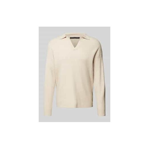Sweter z dzianiny z prążkowanymi wykończeniami model ‘RUSTINO’ ze sklepu Peek&Cloppenburg  w kategorii Swetry męskie - zdjęcie 177851786