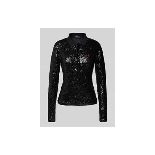 Koszulka polo z cekinowym obszyciem model ‘JULIE’ ze sklepu Peek&Cloppenburg  w kategorii Bluzki damskie - zdjęcie 177852046